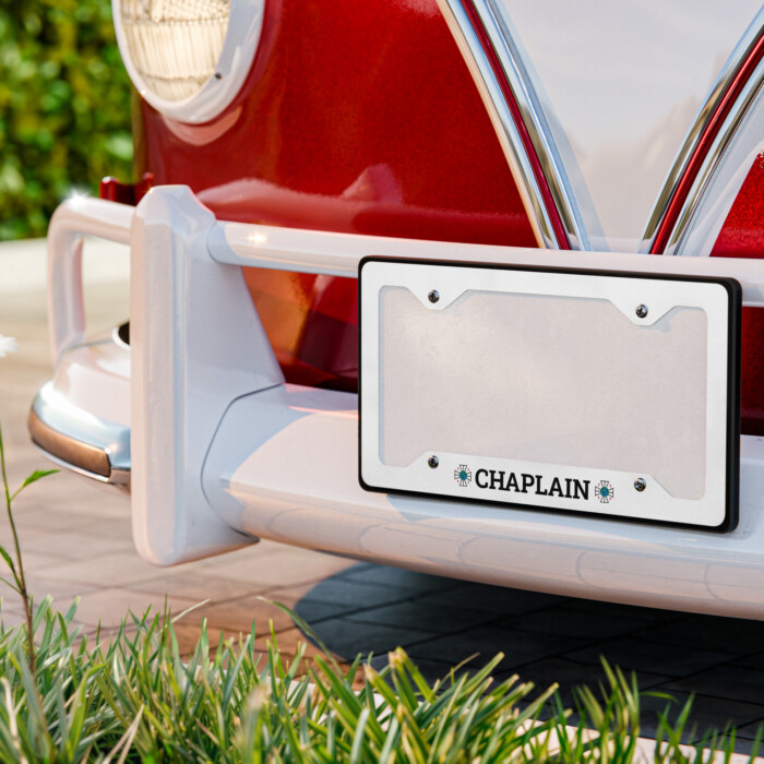 Chaplain Metal License Plate Frame
